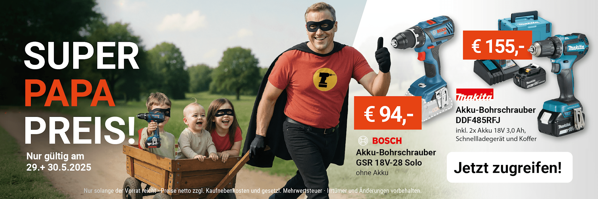 Bosch und Makita Akku-Bohrschrauber zum Aktionspreis