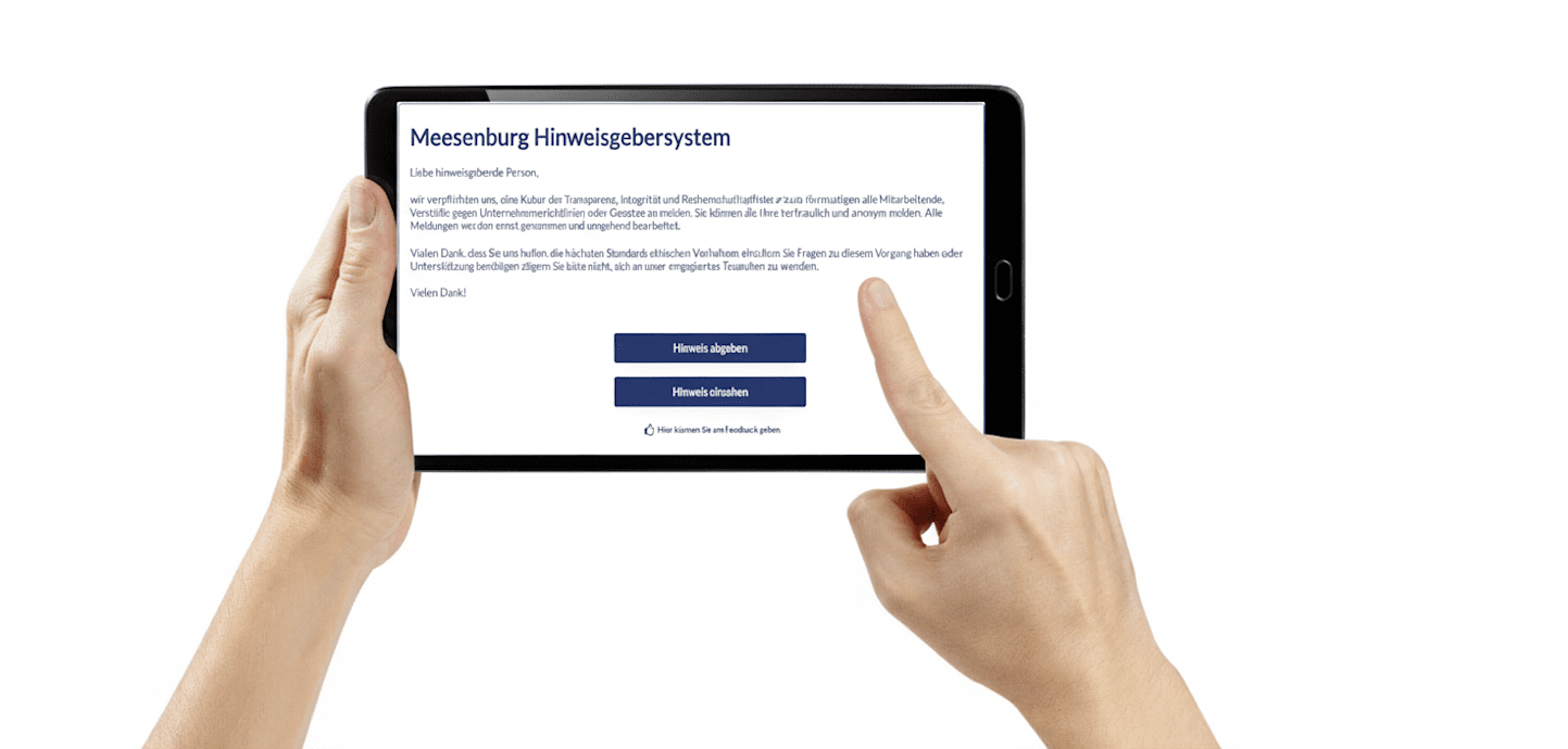 Tablet mit Hinweisgebersystem
