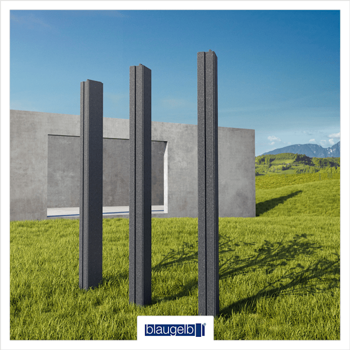 blaugelb Triotherm+ Profile auf grüner Wiese