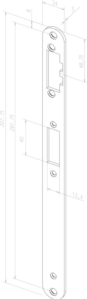 65 MEDIATOR TÜRÖFFNER EST 12 V GS 355,75X24X3MM RADIUS 65-----60A35E91