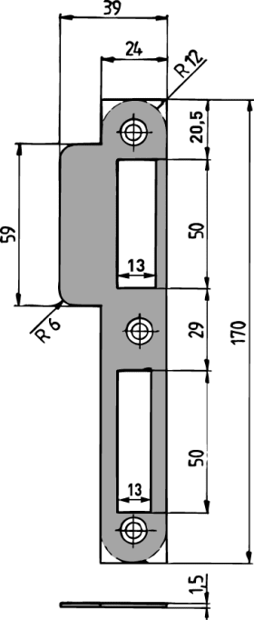 LAPPENSCHLIESSBLECH 5 N F. ZTR. STUMPF SILBERF.LACK.GE 1356 RS. ABGER. 3324402