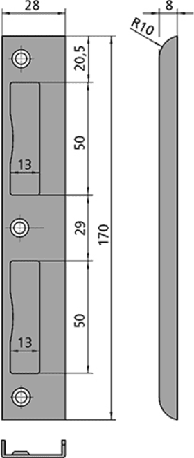 U-PROFIL SCHLIESSBLECH 4-501-28N/48 ALTSILBER LACK. GE1356 3345764