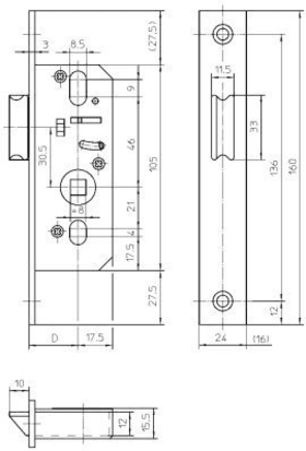 ROHRRAHMEN-EINSTECK- FALLENSCHLOSS 68/45 MM VZ16 MM STULP 3441480