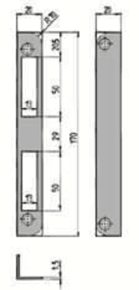 WINKELSCHLIESSBLECH 1 F. ZTR. FALZ SILBERF.LACK.GE 1356 ABGER. 3466642