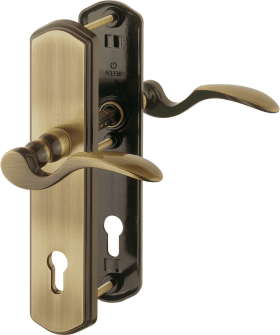 Hoppe security lever handle set M112SH/334A/333N, brass
