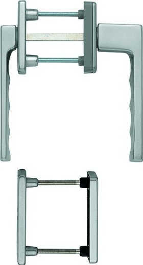 HOPPE Balkontürgarnitur Toulon 0737KH/51N/U34/0737/51NS/51PNS, Aluminium