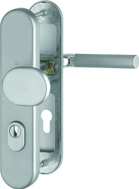 HOPPE Vollblatt Sicherheits-Wechselgarnitur Bremen 86G/3332ZA/3310/1505,LS ov.,15mm,ES1,ZA/PZ 72/8,F9-2,TS 42-47