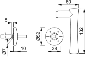 HOPPE Halbgarnitur Las Vegas E1440Z/19,8,F69,o. No.