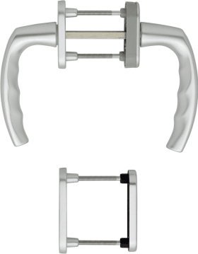 HOPPE Balkontürgarnitur Atlanta 0530/66N/U26/0530/66NS/49PNS, Aluminium