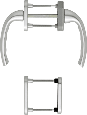 HOPPE Balkontürgarnitur Tokyo 0710RH/66N/U26/0710/66NS/49PNS, Aluminium