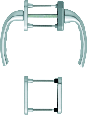 HOPPE Balkontürgarnitur Tokyo 0710RH/66N/U26/0710/66NS/49PNS, Aluminium