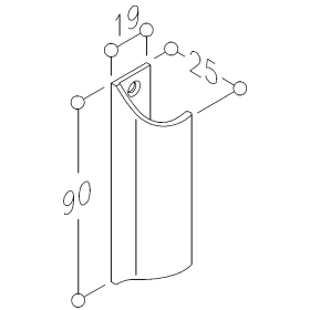 HEBETÜRGRIFF 8052/90 MM F 1 