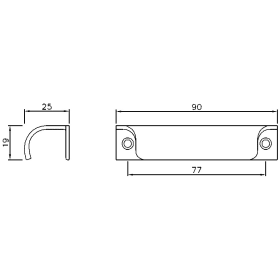 HEBETÜRGRIFF 8052/90 MM WEISS 