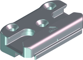 ROTO DK-SI-Schließstück,  K,  NT,  Nr.201,  DIN Links-Rechts,  Zinkdruckguss,  silberfarbig