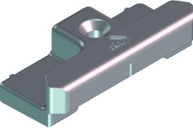 ROTO DK-Schließstück,  K,  NT,  Nr.221,  DIN Links-Rechts,  Zinkdruckguss,  silberfarbig