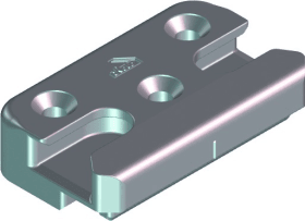 ROTO DK-SI-Schließstück,  K,  NT,  Nr.204,  DIN Links-Rechts,  Zinkdruckguss,  silberfarbig