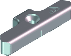 ROTO DK-Schließstück,  K,  NT,  Nr.208,  DIN Links-Rechts,  Zinkdruckguss,  silberfarbig