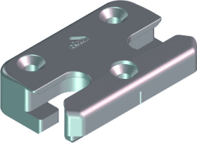 ROTO DK-SI-Schließstück,  K,  NT,  Nr.206,  DIN Links-Rechts,  Zinkdruckguss,  silberfarbig