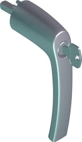 ROTO Fenstergriff RotoLine, abschließbar, rosettenlos, ohne Nocken, mit Schrauben, Aluminium