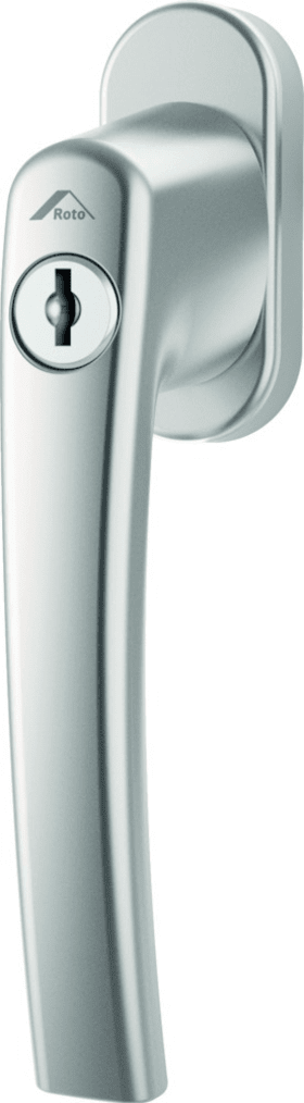 ROTO Fenstergriff RotoLine, abschließbar, 100Nm, mit Nocken, mit Schrauben, Aluminium