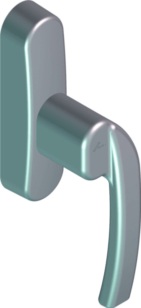 ROTO Aufliegendes Fenstergetriebe RotoLine, abschließbar, gekröpft, mit Zahnschieber, Aluminium