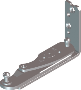 ROTO DK-Ecklager,  H,  DIN Links,  NT Designo II,  Stahl,  verzinkt