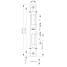 BKS Flachschließblech B 9000,24x245 ktg,FA12,nickelsilber