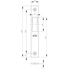 BKS Flachschließblech B 9000,24x160 ktg,FA12,nickelsilber
