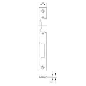 BKS Profilschließblech B 9000,DR,24x245x5 ktg,edelstahl