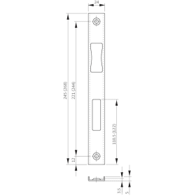 BKS Profilschließblech B 9000,24x245x5 ktg,FA12,edelstahl