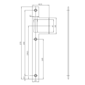 BKS Lappenschließblech B 9000,DL,24/62,5x270x3 ktg,FA-FA12,edelstahl