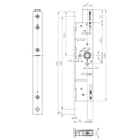 BKS Treibriegelschloss B-18920,UG/9,D30,F24x270ktg,ER