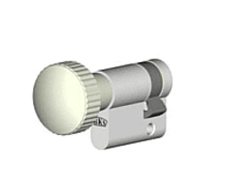 BKS Knauf-Halbzylinder 3018, BL 10/ K 45mm,vs.,ms matt vern.