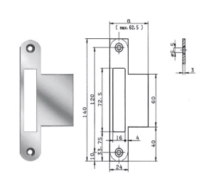 BKS Lappenschließblech B 9000,24/62x140x3 rd,edelstahl