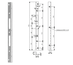 BKS Winkelschließblech S350,20x350x20 ktg,matt vernickelt