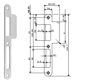BKS Lappenschließblech S427,DL,24/42x195x1,5 rd,edelstahl