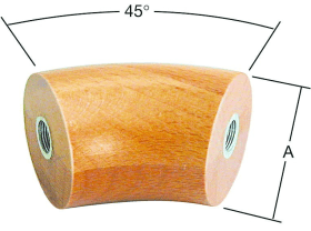 BOGEN 45 GRAD BUCHE LACK.006003 045 BU 
