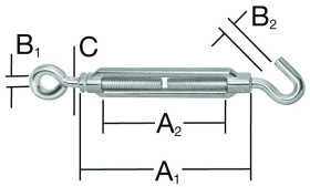 VORMANN SPANNSCHLOSS M6X100 HAKEN/ÖSE B.9/10MM VZ 007900 235HP (VE=50 ST.)