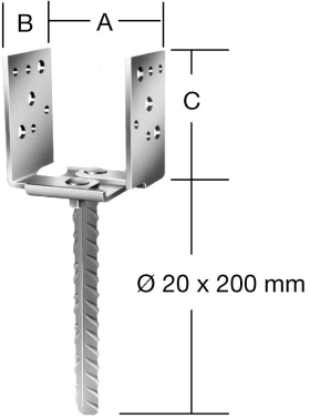 VORMANN STÜTZSCHUH 60-140 SEITENVERSTELLBAR VERZINKT 071325 000