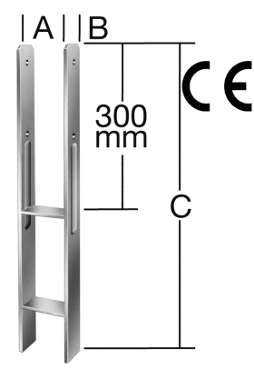 VORMANN H-PFOSTENANKER 101X60X600X5 FEUERVERZINKT 071338 000