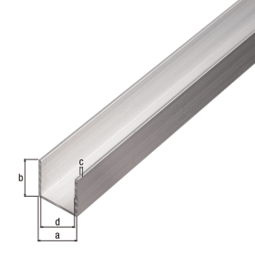 GAH ALU-U-PROFIL 1000 X 8,0 X 10 X 1,3 SILBERFARBIG ELOX. 47381 5 (7381)