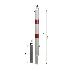 ABSPERRPFOSTEN HERAUSNEHMBAR D 60 MM M.BODENHALTERUNG ROT/REFL 781750