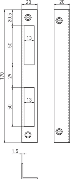 SCHLIESSBLECH S 08 KTG. SILBERF. 0010.000051
