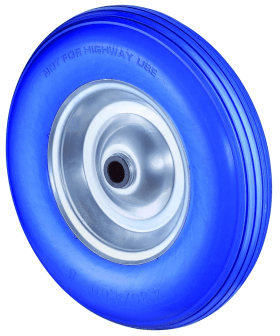 POLYURETHANRAD PANNENSICHER KST.-FELGE ROT, ROLLENLAGER, STOLLENPROFIL D16.260