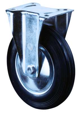 Bockrolle 200mm L410.B55 Platte,Gummi schw.,RL L410.B55.201 BS ROLLEN