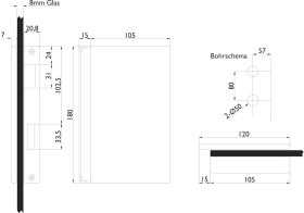 Hermat Ganzglas Gegenkasten MOLINA 6054.GKP, DL, edelstahl matt
