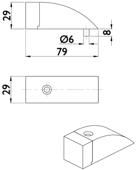 Hermat Türstopper 3689,Bodenmontage,H 29mm,L 79mm,edelstahl,matt