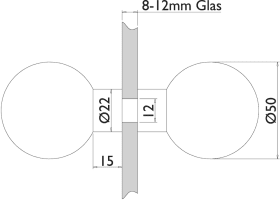 Hermat Knopfpaar 3126.GL, 8mm, TS 8-12, ER matt