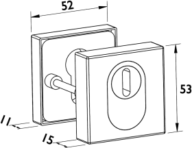 Hermat Schutzrosette 2011.KS,eckig,15mm,ZA/PZ,ER matt,TS33-84