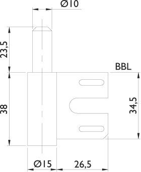 Hermat Rahmenteil 6843/WF/STAHL,Stahlzarge vernickelt